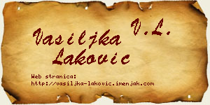 Vasiljka Laković vizit kartica